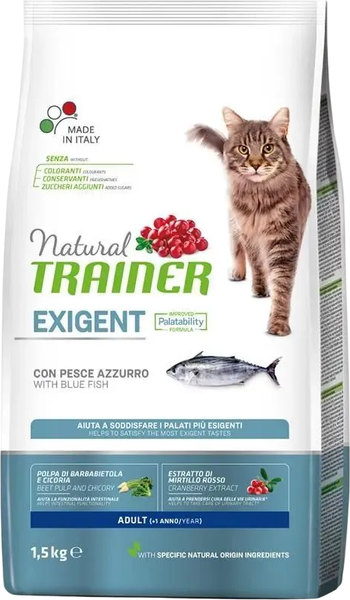 Изображение товара Сухой корм для кошек Trainer Exigent Adult для привередливых с морской рыбой (1.5кг)