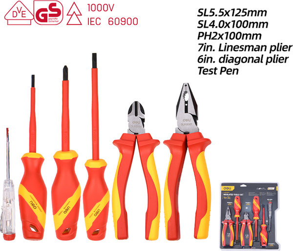Изображение товара Универсальный набор инструментов Deli Диэлектрический / EDL512006T (6пр)