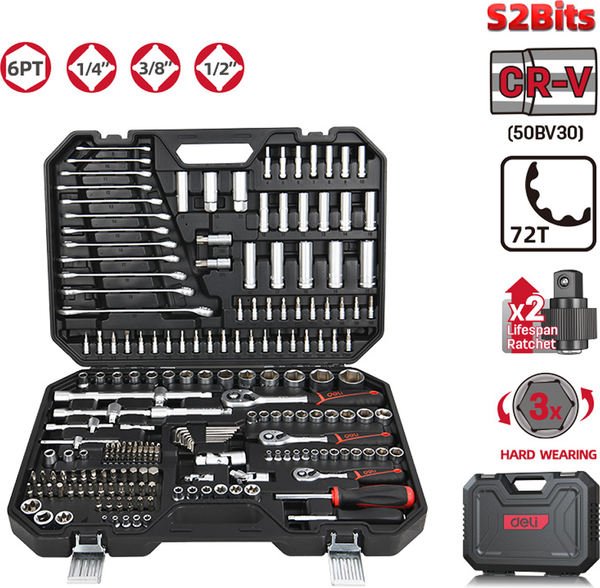 Изображение товара Универсальный набор инструментов Deli EDQ45216 (216пр)