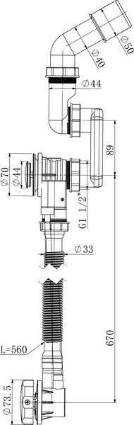 Изображение товара Ванна акриловая Lauter Sophia 150 / 21205150 (с каркасом и сифоном 21Y32000 хром)