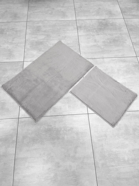 Изображение товара Набор ковриков для ванной и туалета Gokyildiz Fluffy 60x100+50x60 (Grey)