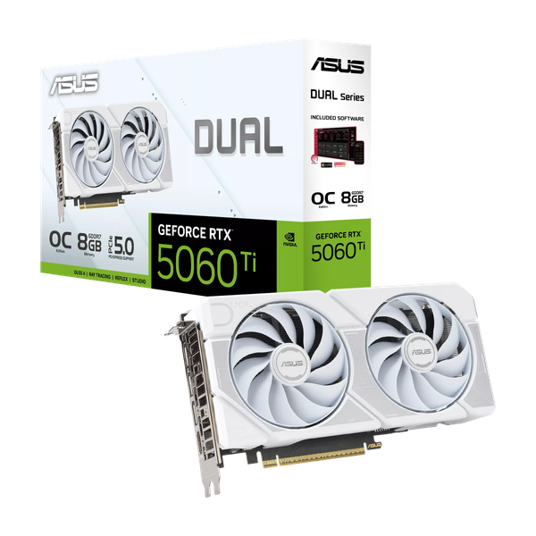 Изображение товара Видеокарта Asus DUAL-RTX5060TI-O8G-WHITE