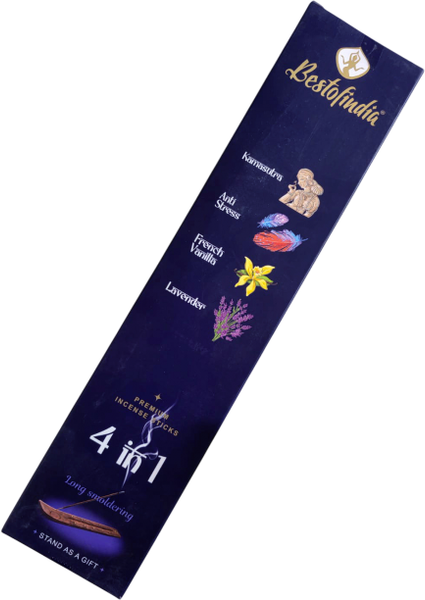 Изображение товара Благовония Bestofindia 4 в 1 Камасутра, анти-стресс, французская ваниль, лаванда