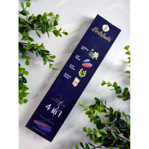 Изображение товара Благовония Bestofindia 4 в 1 СПА, Анти-стресс, удача, привлечение денег с подставкой