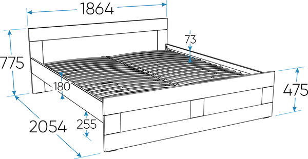 Изображение товара Двуспальная кровать Mio Tesoro Сириус 180x200 2.02.04.620.1 (белый)
