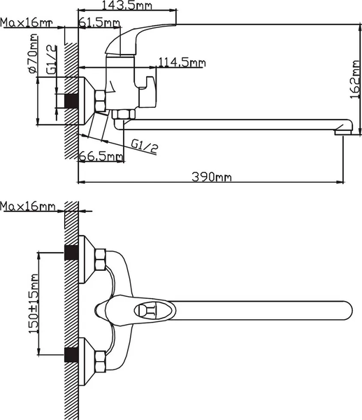 Изображение товара Смеситель Diadonna D22-150NМ