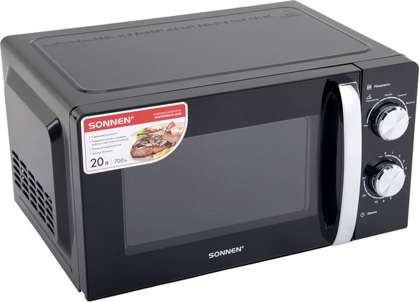 Изображение товара Микроволновая печь Sonnen MW2070BLCR-6MB / 454982 (черный/хром)