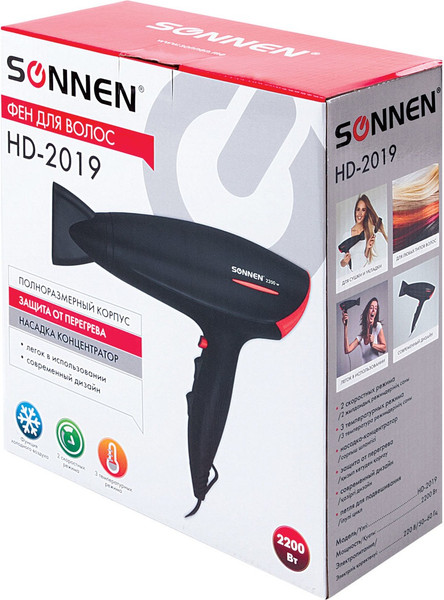 Изображение товара Фен Sonnen HD-2019 / 453503 (черный)