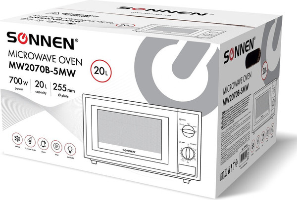 Изображение товара Микроволновая печь Sonnen MW2070B-5MW / 454654 (белый)