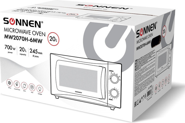 Изображение товара Микроволновая печь Sonnen MW2070H-6MW / 454652 (белый)