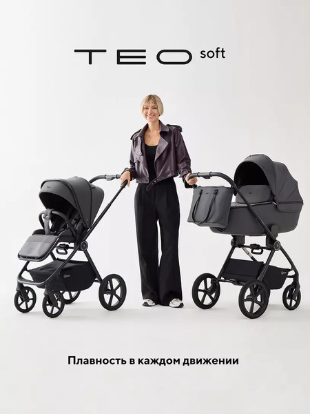 Изображение товара Детская универсальная коляска Rant Teo Soft 2 в 1 / RA121 (графит)