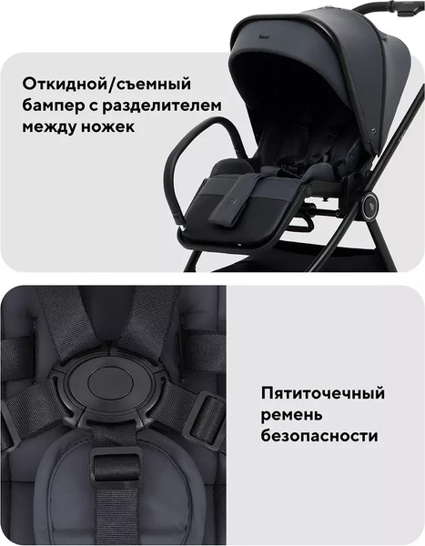 Изображение товара Детская универсальная коляска Rant Teo Soft 2 в 1 / RA121 (графит)