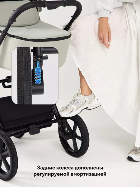 Изображение товара Детская универсальная коляска Rant Teo Soft 2 в 1 / RA121 (серо-зеленый)