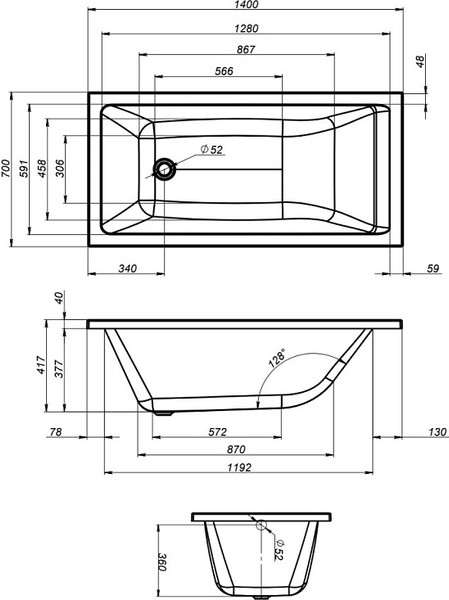 Изображение товара Ванна акриловая AM.PM Gem W93A-140-070W-A