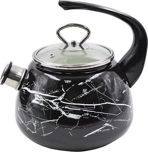 Изображение товара Чайник со свистком КМЗ Черный мрамор 43615-103/4.01-У1ЧрЧРМ (черный мрамор)
