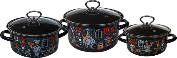 Изображение товара Набор кастрюль КМЗ Бергамо-1-Экстра стиль / 51904