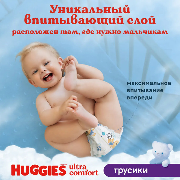 Изображение товара Подгузники-трусики детские Huggies Ultra Comfort Box 3 6-11кг Boy (116шт)
