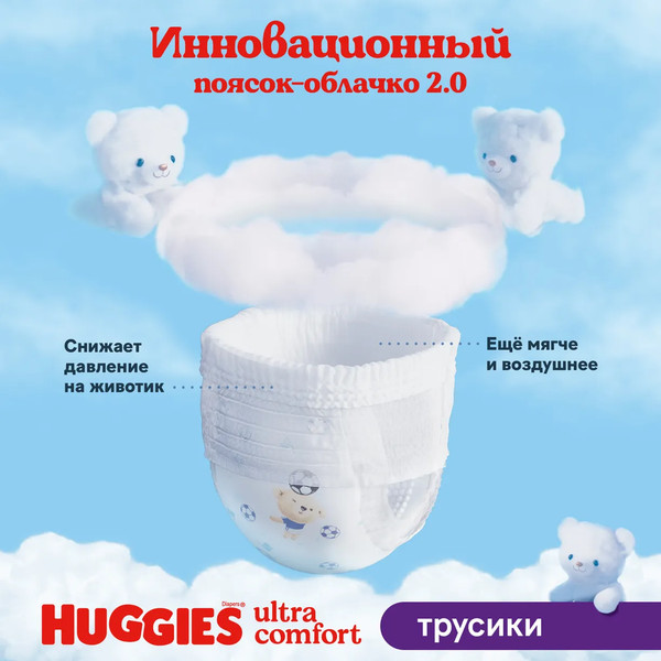 Изображение товара Подгузники-трусики детские Huggies Ultra Comfort Box 3 6-11кг Boy (116шт)