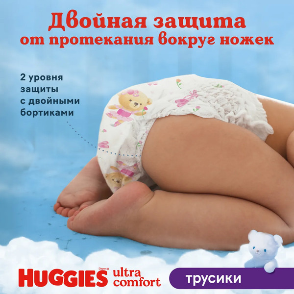 Изображение товара Подгузники-трусики детские Huggies Ultra Comfort Box 3 6-11кг Girl (116шт)