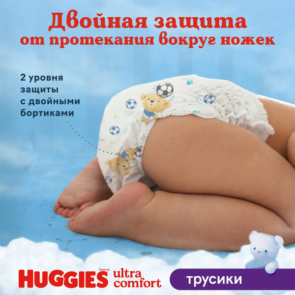 Изображение товара Подгузники-трусики детские Huggies Ultra Comfort Box 6 15-25кг Boy (88шт)