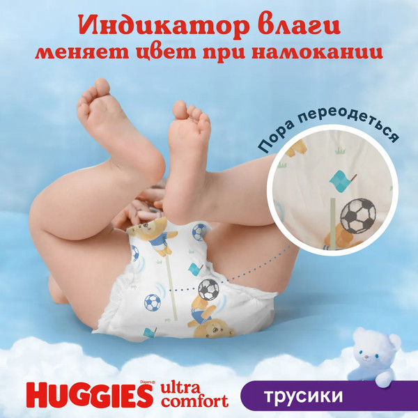 Изображение товара Подгузники-трусики детские Huggies Ultra Comfort Box 6 15-25кг Boy (88шт)
