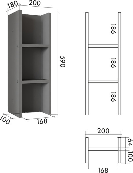 Изображение товара Полка Артём-Мебель Чили СН 129.01 (серый графит)