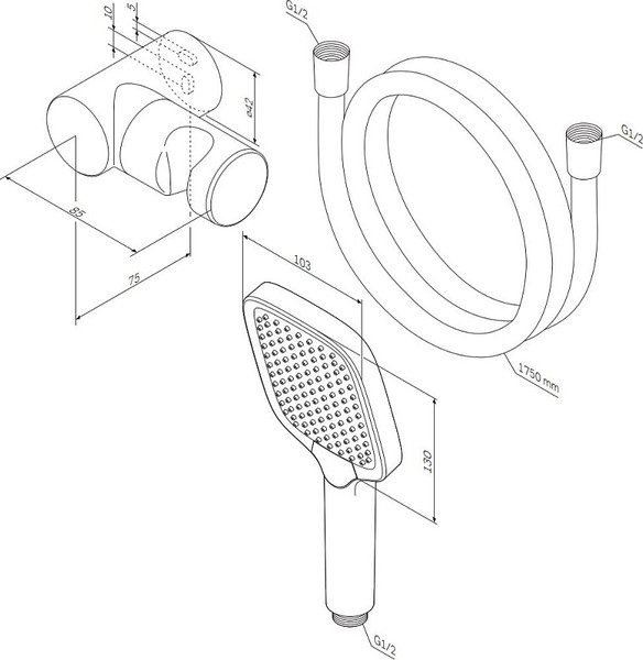 Изображение товара Душевой гарнитур AM.PM Func F0118F022