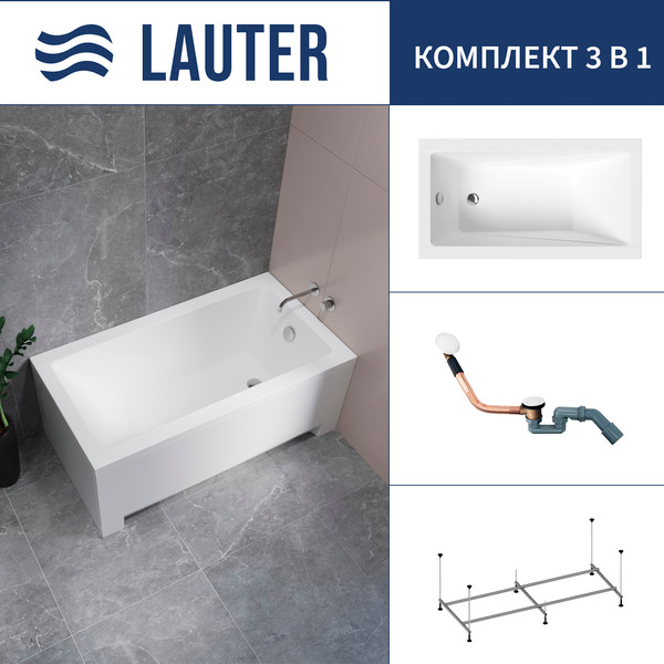 Изображение товара Ванна акриловая Lauter Estelle 120 / 21206020 (с каркасом и сифоном 21Y11022 белый)