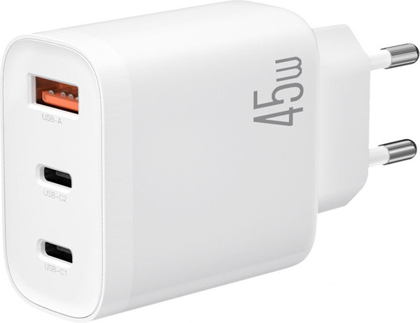 Изображение товара Адаптер питания сетевой XO Lightning L117 PD45W/QC18W 2USB-C+1USB-A