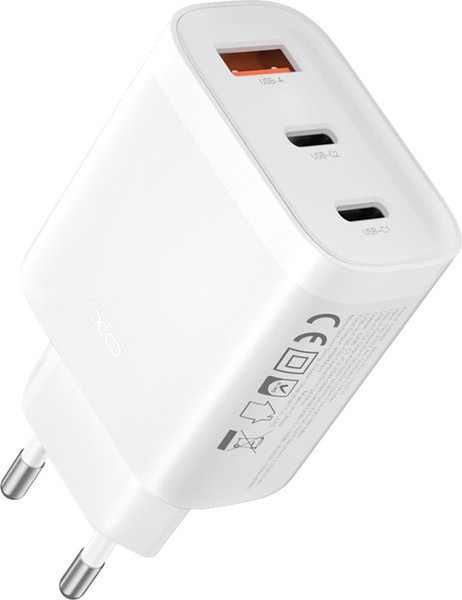 Изображение товара Адаптер питания сетевой XO Lightning L117 PD45W/QC18W 2USB-C+1USB-A