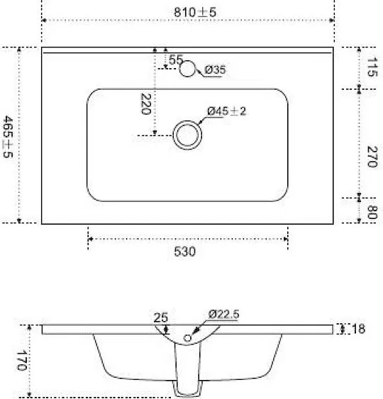 Изображение товара Умывальник AM.PM Sense M7BWCC0802WG