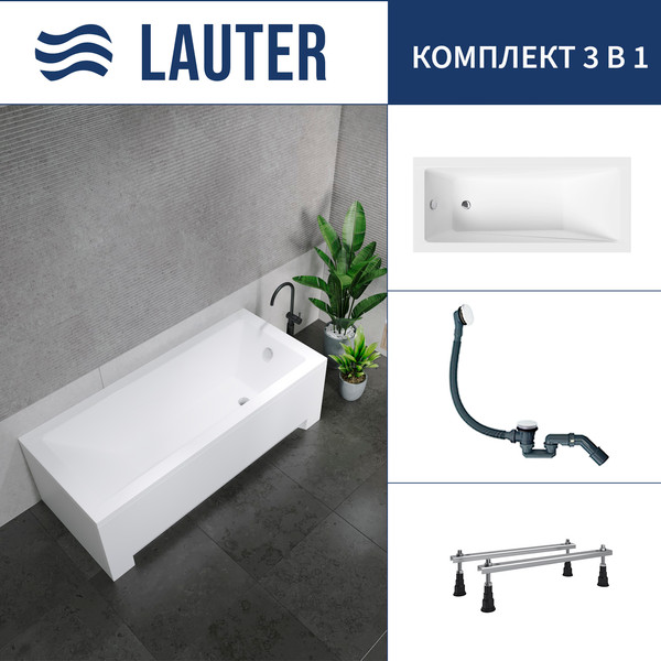 Изображение товара Ванна акриловая Lauter Estelle 150 / 21206050 (с ножками и сифоном 21Y31002 белый)