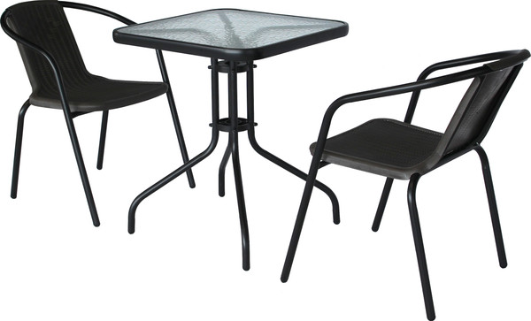 Изображение товара Комплект садовой мебели Garden Story Луис мини / WR-SX026/SC-075 (черный/коричневый)