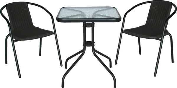 Изображение товара Комплект садовой мебели Garden Story Луис мини / WR-SX026/SC-075 (черный/коричневый)