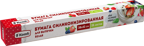 Бумага для выпечки Komfi Силиконизированная 38x42см (15 листов, белый) — фото 3
