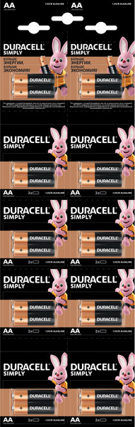 Изображение товара Комплект батареек Duracell LR6/MN1500 20BL (20шт)