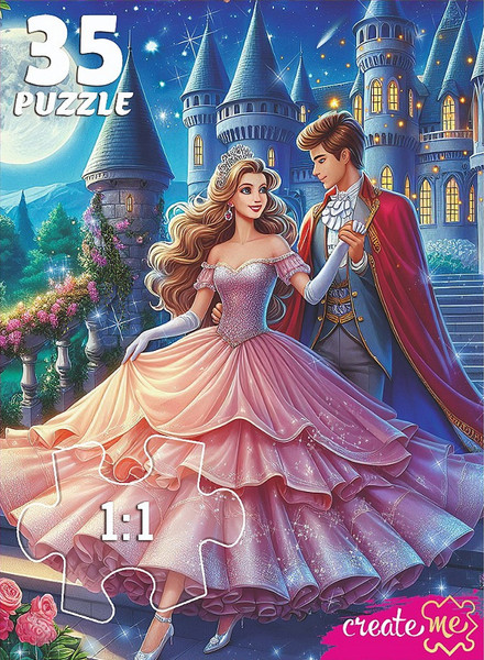Изображение товара Пазл РЫЖИЙ КОТ Золушка с принцем / Х35-2001 (35эл)