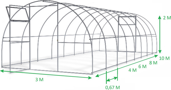 Изображение товара Каркас теплицы Садовод Элит ОТ (8м)