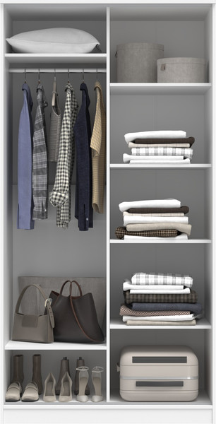 Изображение товара Шкаф-купе Кортекс-мебель Лагуна ШК01-02 (белый/орех элия)