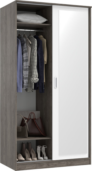 Изображение товара Шкаф-купе Кортекс-мебель Лагуна ШК01-02 (орех элия/белый)