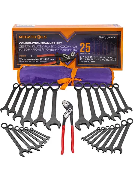 Изображение товара Набор ключей Megatools MT-5261P+1 Black / 63606