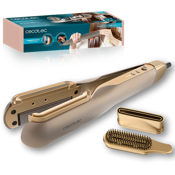 Изображение товара Выпрямитель для волос Cecotec AirLisse 2 в 1 ForceDry Champagne / 111302
