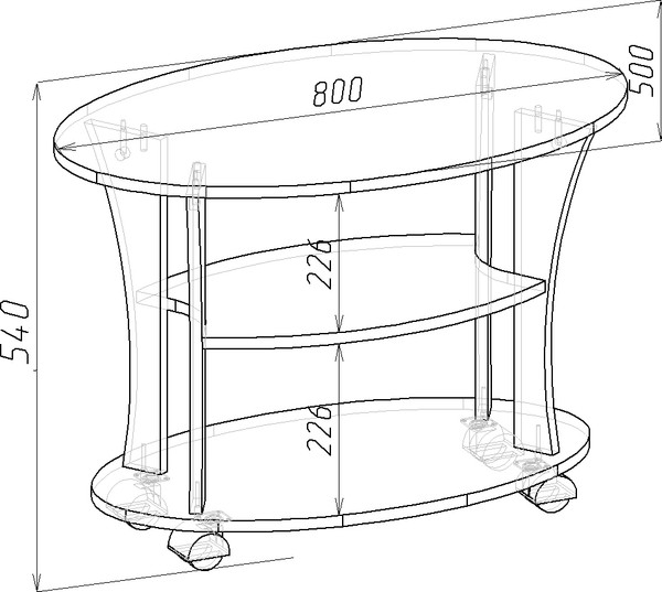 Изображение товара Журнальный столик Мебель-Класс Барселона МК 700.06 (дуб монте-карло)