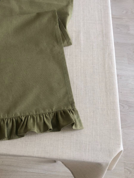 Изображение товара Дорожка на стол ОМурМебель 140x40см с рюшами (мятный)