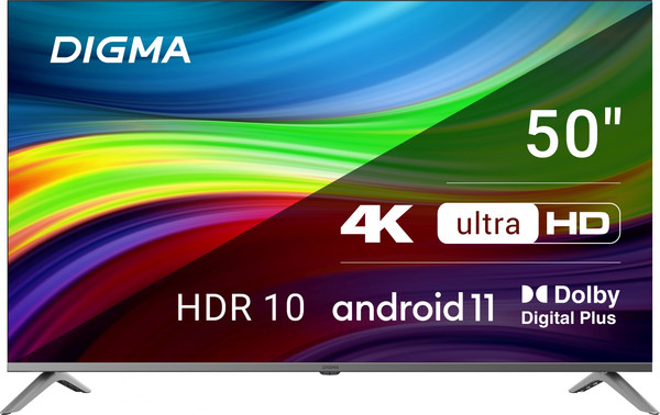 Изображение товара Телевизор Digma 50" DM-LED50UBB41 (темно-серебристый/серебристый)