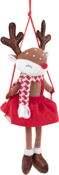 Изображение товара Фигура под елку Золотая сказка Олененок на качелях / 592506