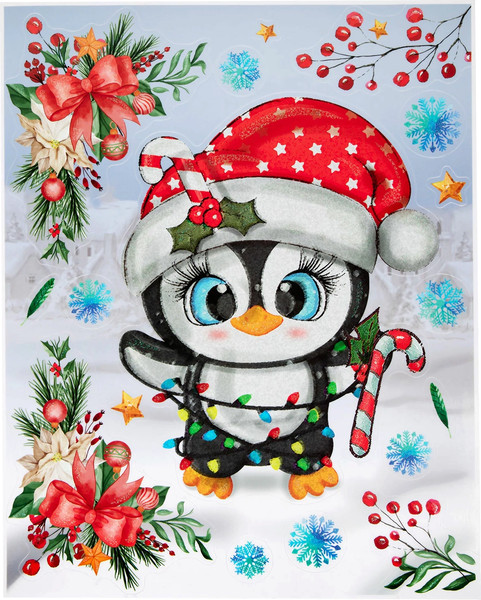 Изображение товара Набор наклеек на окно Золотая сказка Пингвин / 592136