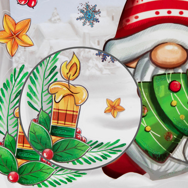 Изображение товара Набор наклеек на окно Золотая сказка Рождественский гном / 592137