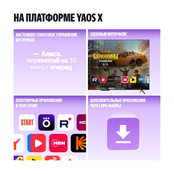 Изображение товара Телевизор Яндекс ТВ Станция Бейсик QLED 55" YNDX-00080