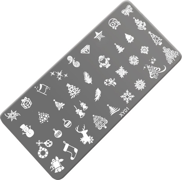 Изображение товара Пластина для стемпинга Queen Fair Металлическая Праздничное ассорти / 4301092 (12x6см)